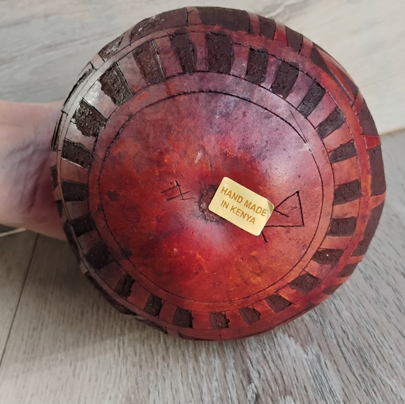 Vintage Maasai Hand Carved Gourd Giraffe Home Decor Kenya - Picture 5 of 13